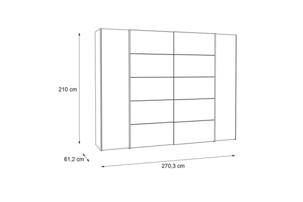 Kleiderschrank Narago Lux (270cm)