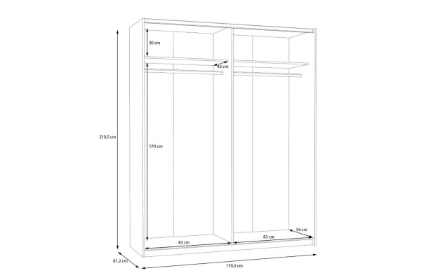 Kleiderschrank Sah Lux M (170cm)