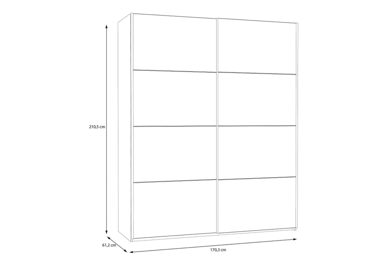 Kleiderschrank Sah Lux M (170cm)