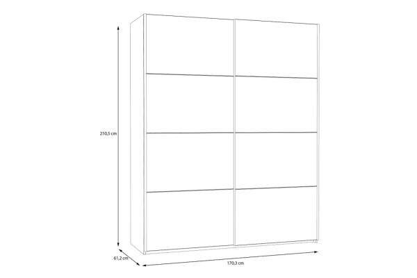 Kleiderschrank Sah Lux M (170cm)