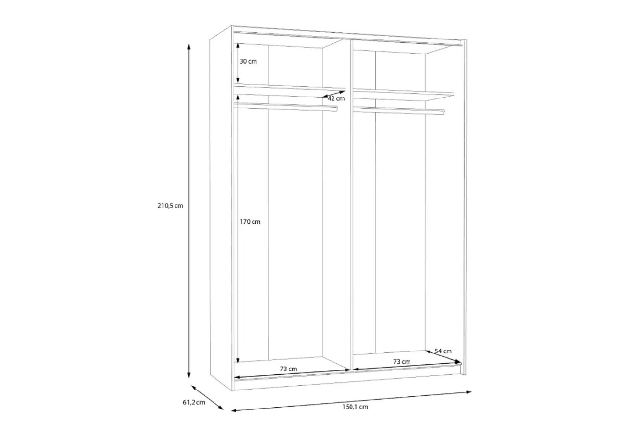 Kleiderschrank Sah Lux S (150cm)