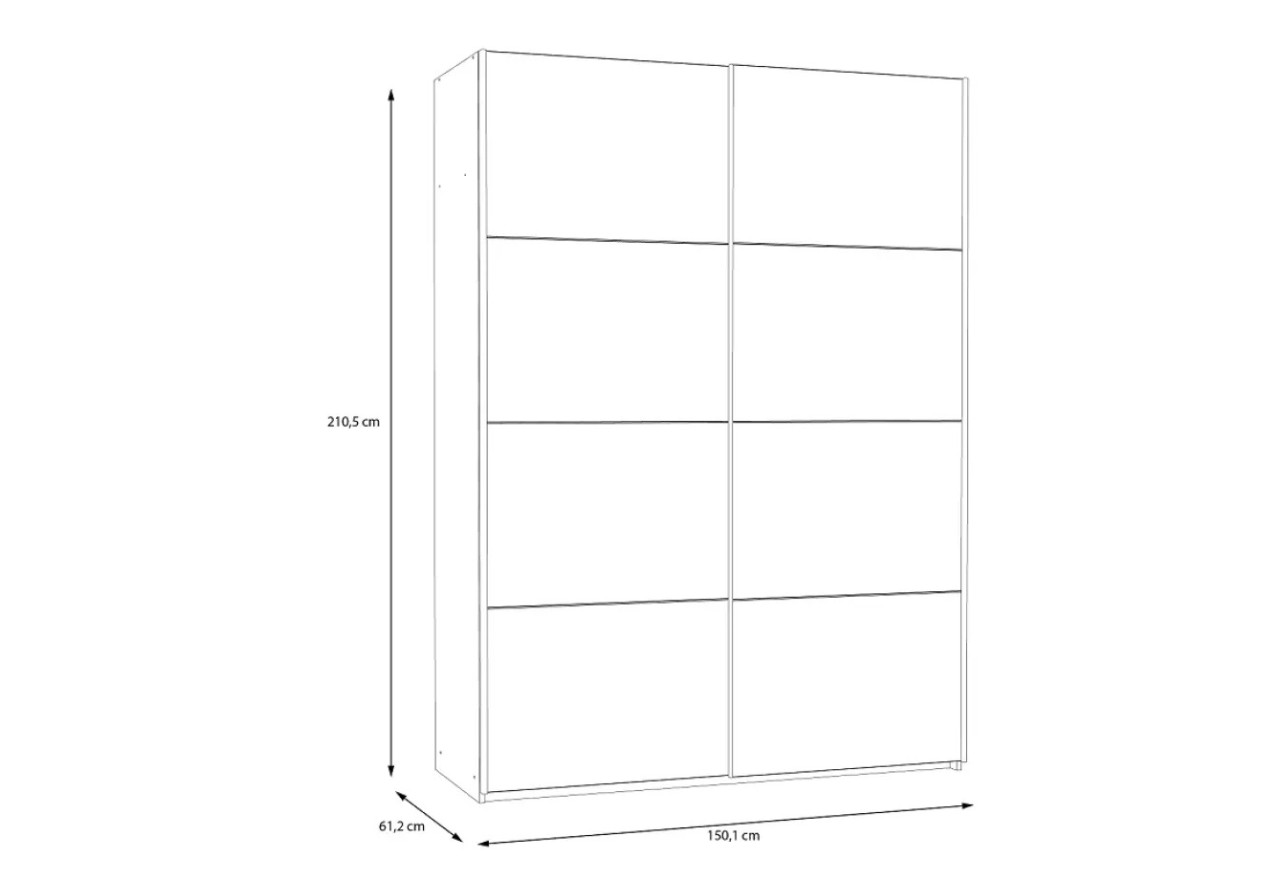 Kleiderschrank Sah Lux S (150cm)