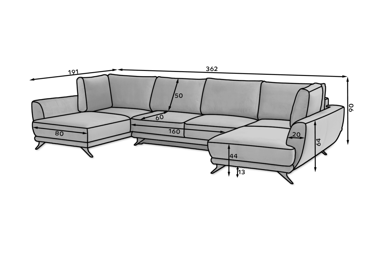 Corner Sofa London Lux U