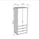 Kleiderschrank Deni S (90cm)