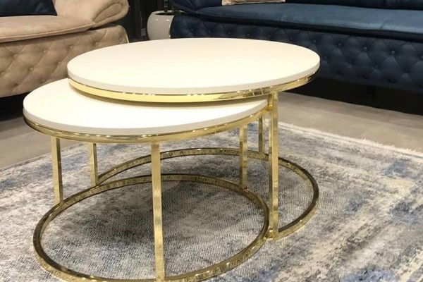 Couch Table Ares-Set (White&Gold)