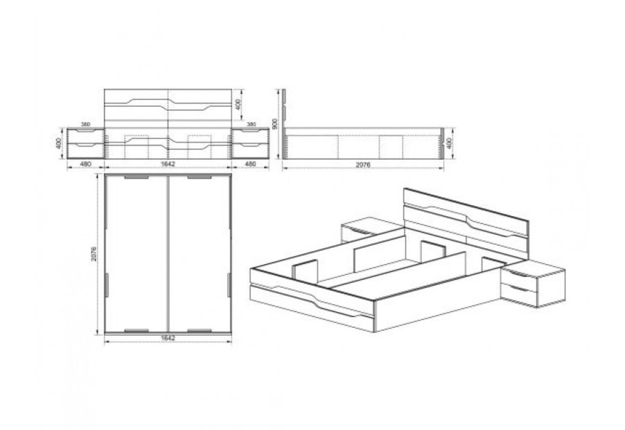 Schlafzimmer Set Milion