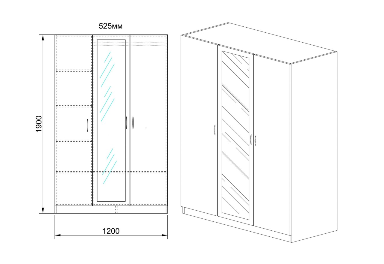 Kleiderschrank Bernau (120cm)