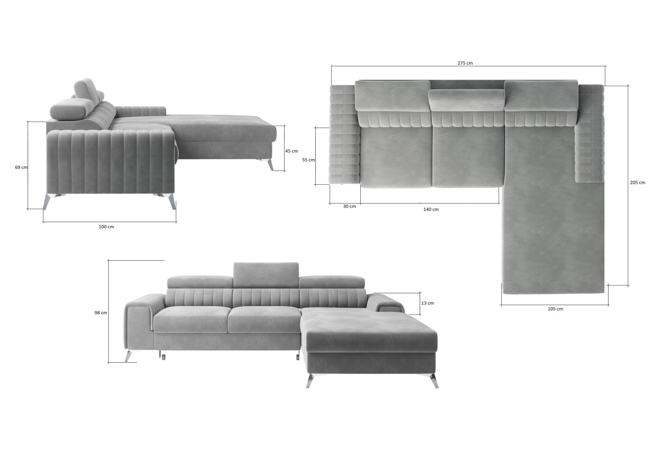 Ecksofa Futura R / An Lager